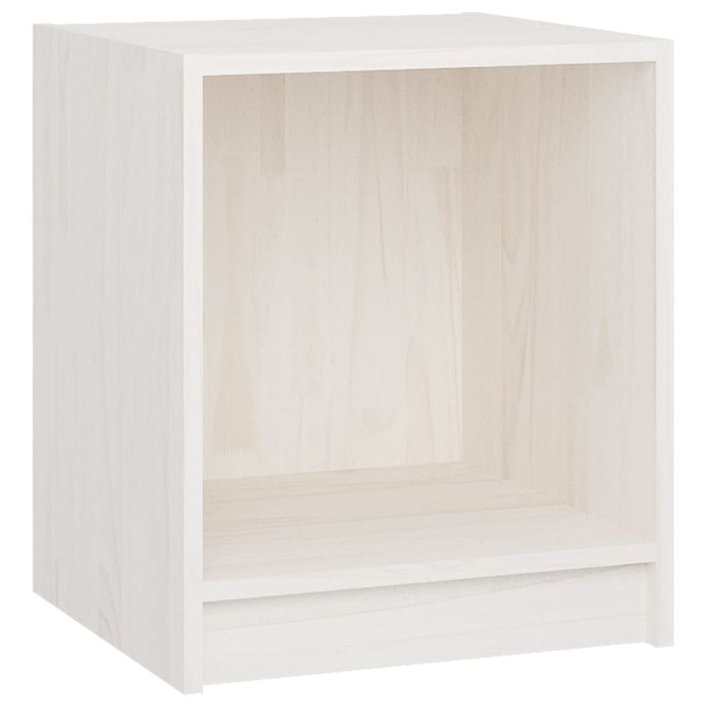 Vidaxl Nočný stolík biely 35,5x33,5x41,5 cm borovicový masív